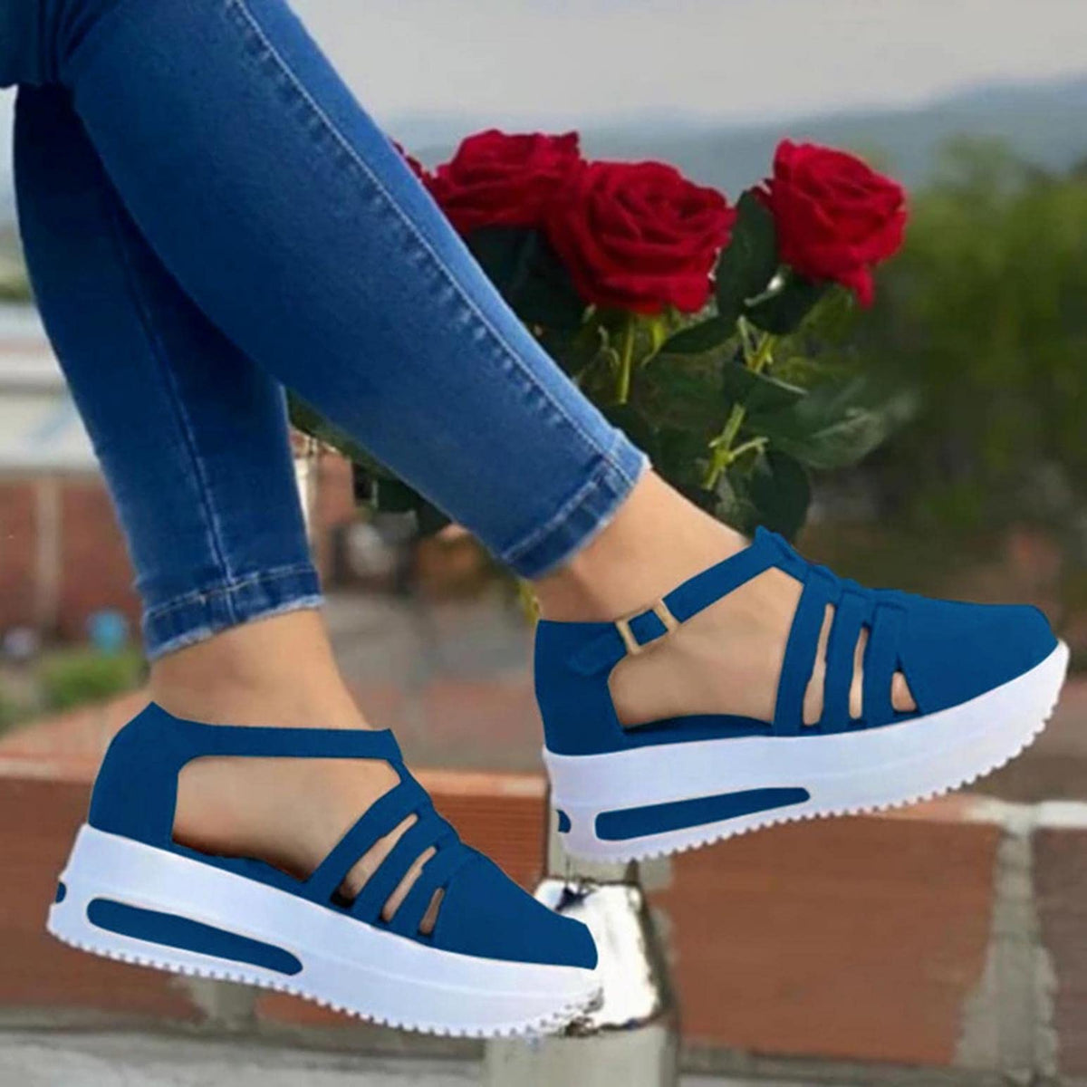 Comfortabele Dames Sandalen met Middelhoge Hak Dikke Zool Ademend PU Leer Zomerschoenen Elegant Design | Sulvida