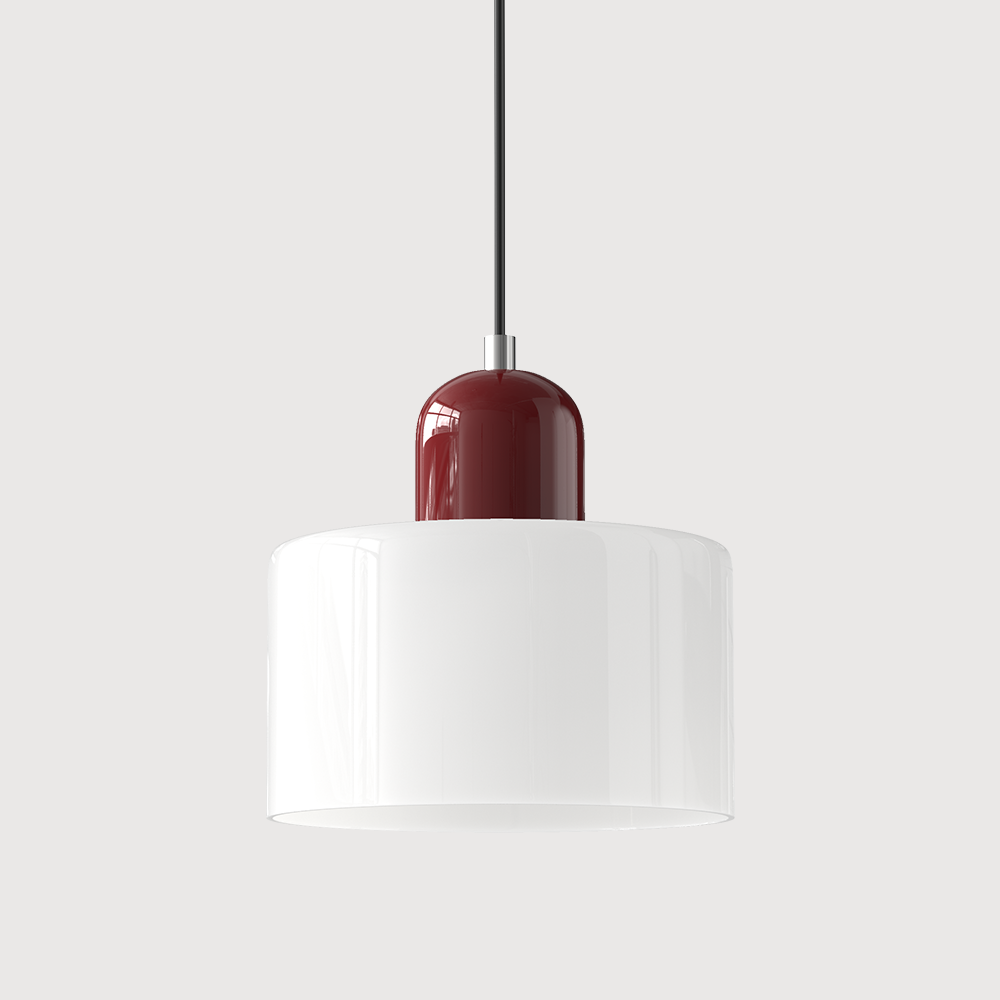 Glazen Hanglamp Bauhaus Stijl E27 Fitting Gekleurde Kap Eetkamer Interieur Designverlichting Woonkamer | Sulvida