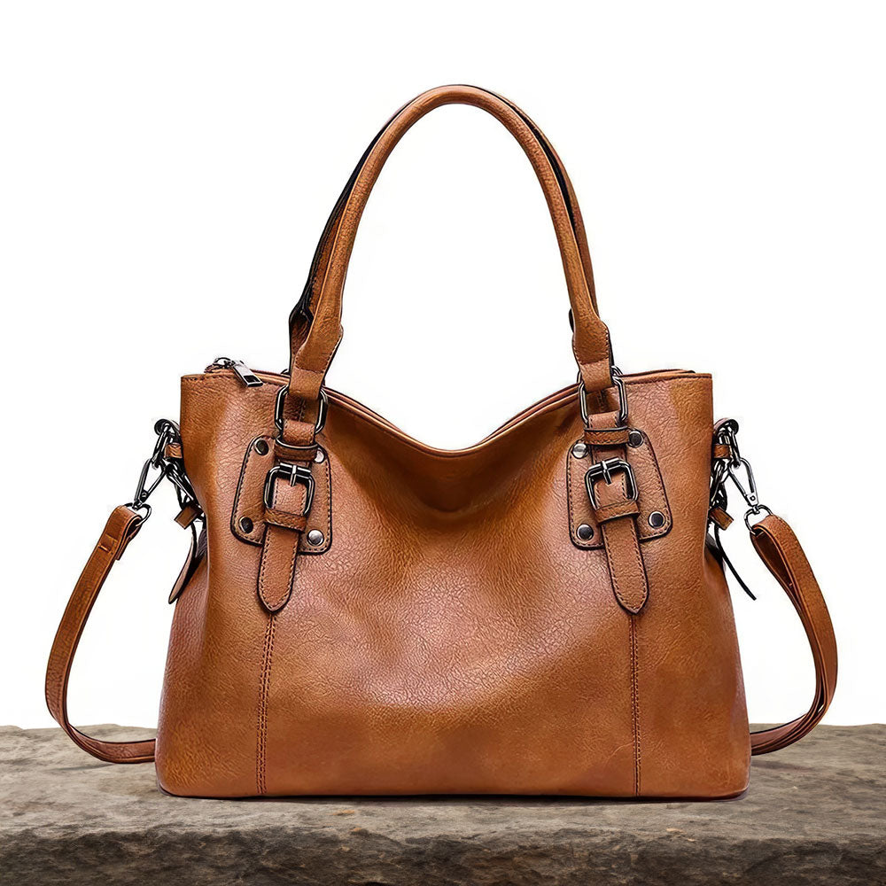 Elegante Leren Schoudertas met Magnetische Flapsluiting Dames Crossbody Stijlvolle Handtas Compleet Set | Sulvida
