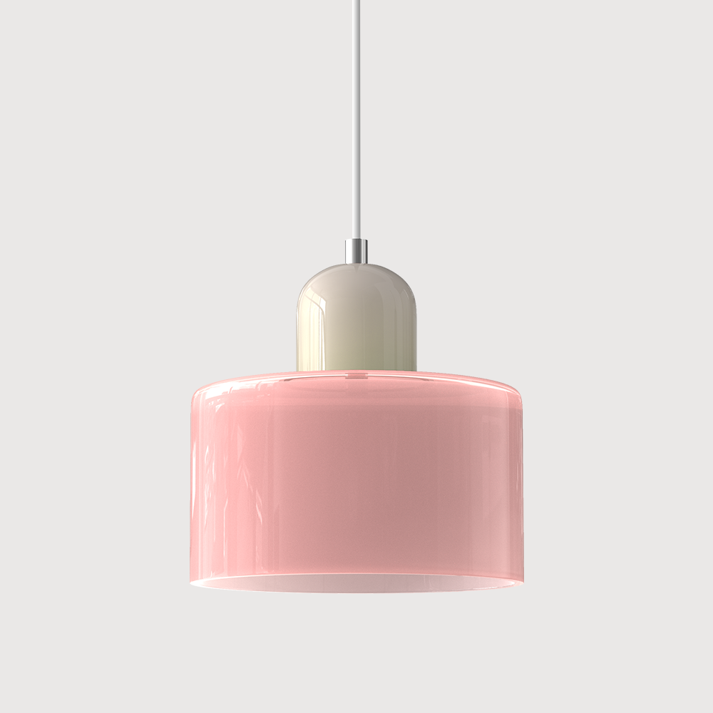 Glazen Hanglamp Bauhaus Stijl E27 Fitting Gekleurde Kap Eetkamer Interieur Designverlichting Woonkamer | Sulvida