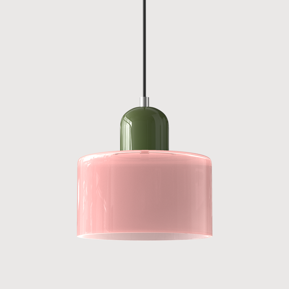 Glazen Hanglamp Bauhaus Stijl E27 Fitting Gekleurde Kap Eetkamer Interieur Designverlichting Woonkamer | Sulvida