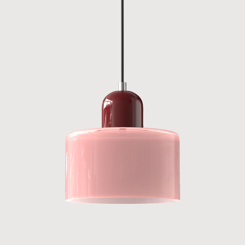 Glazen Hanglamp Bauhaus Stijl E27 Fitting Gekleurde Kap Eetkamer Interieur Designverlichting Woonkamer | Sulvida
