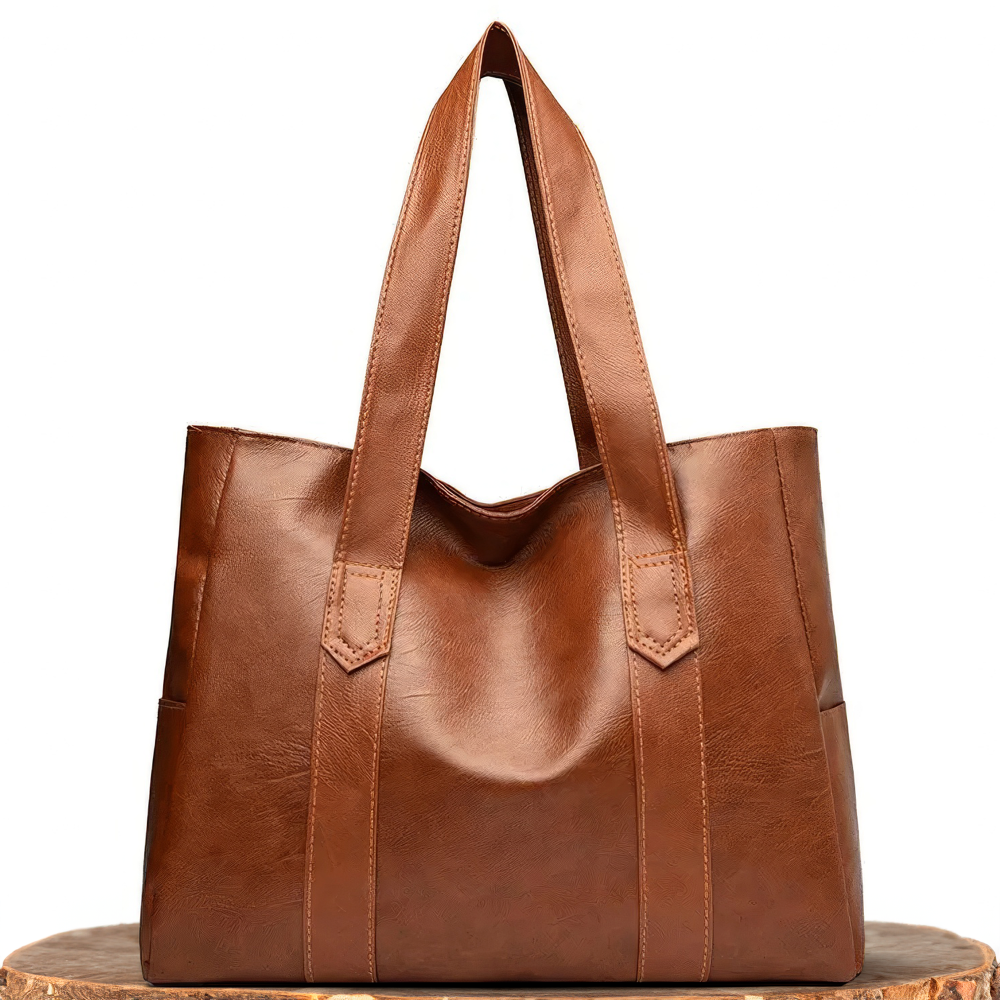 Sac à bandoulière en cuir avec fermeture magnétique, café, cognac, beige, sac à main vintage, bandoulière pour femme, élégant | Sulvida