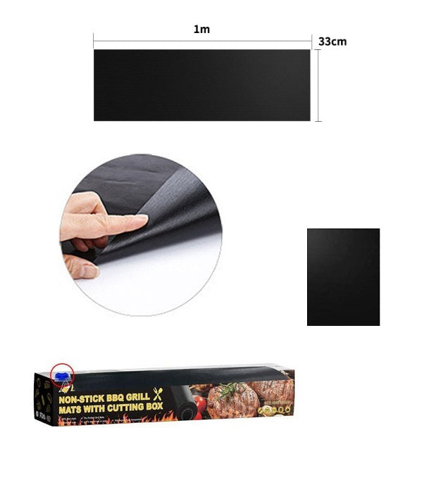 Herbruikbare Anti-aanbak Grillmat Hittebestendig Zwart voor BBQ Grill Barbecue Bakoven Keuken en Buiten | Sulvida