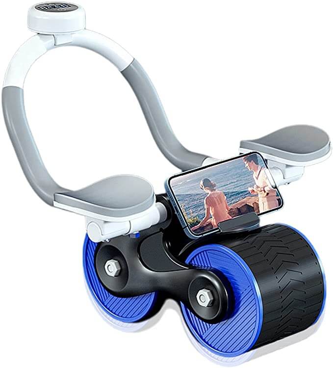 Buikspierwiel met Elleboogsteun Zwart Oranje Grijs Fitness Core Training Workout Oefening Roller Home Gym | Sulvida