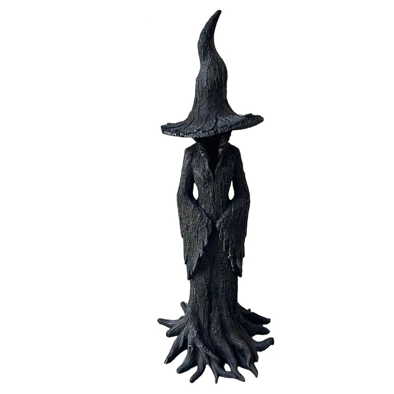 Heksen Beeldje Hars Zwart Gothic Tovenares – Mystieke Decoratie Halloween Interieur Sfeervolle Woonkamer | Sulvida
