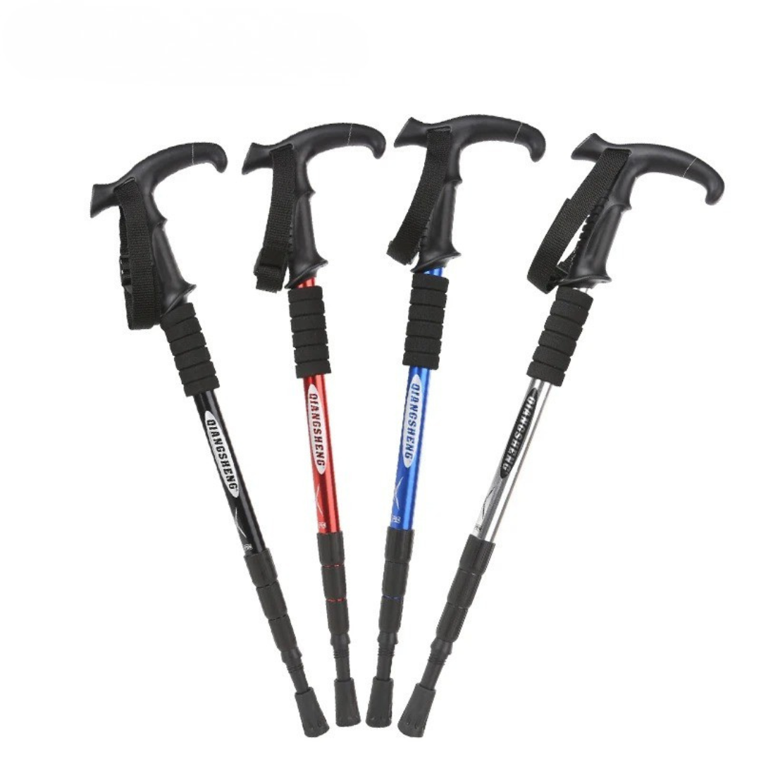 Inklapbare Telescopische Wandelstok Lichtgewicht Aluminium Trekkingstok met T-Handvat Verstelbaar 50-110 cm | Sulvida