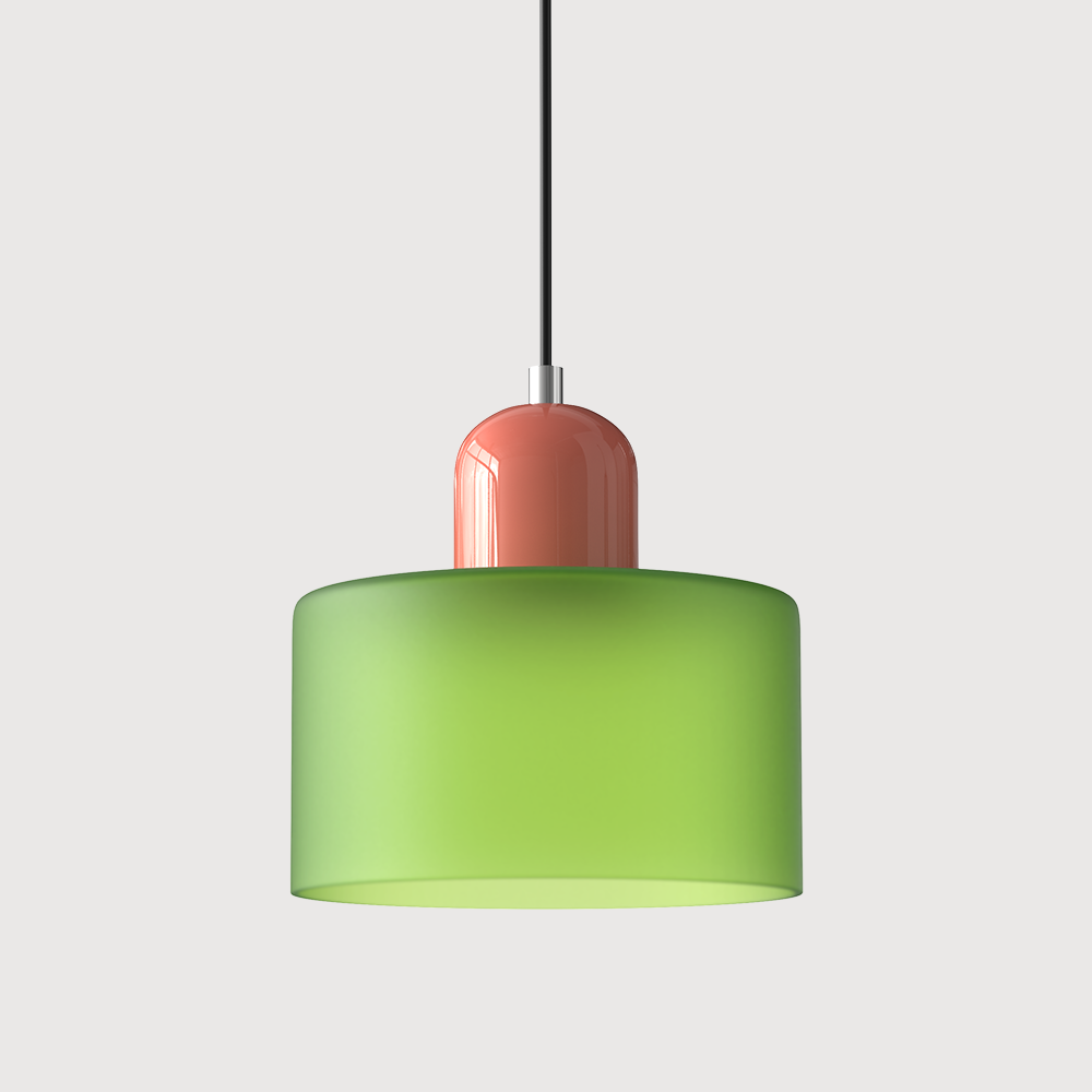 Glazen Hanglamp Bauhaus Stijl E27 Fitting Gekleurde Kap Eetkamer Interieur Designverlichting Woonkamer | Sulvida