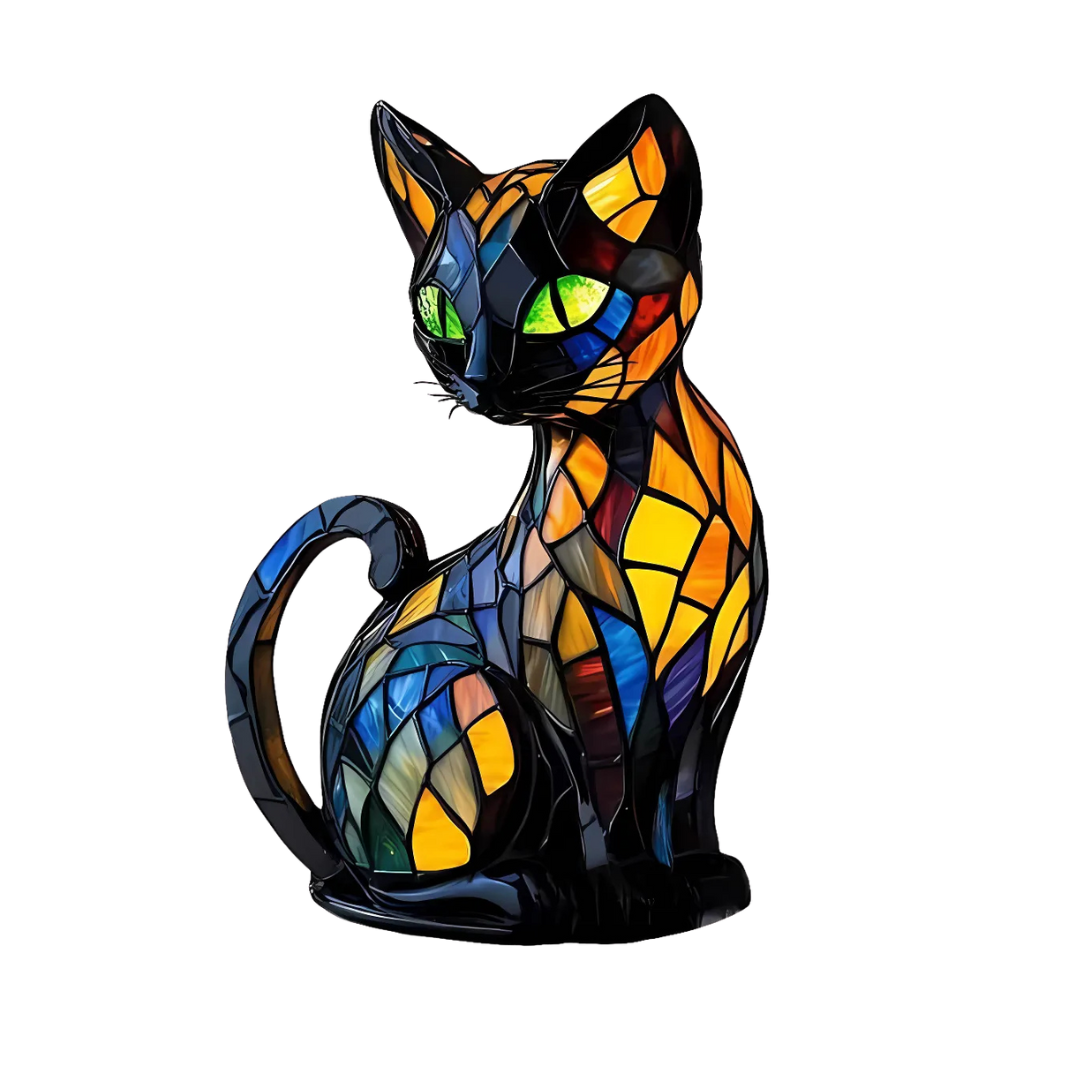 Lampe chat faite à la main, à la lueur douce, pour un éclairage d’ambiance et une atmosphère chaleureuse dans le salon et la chambre | Sulvida