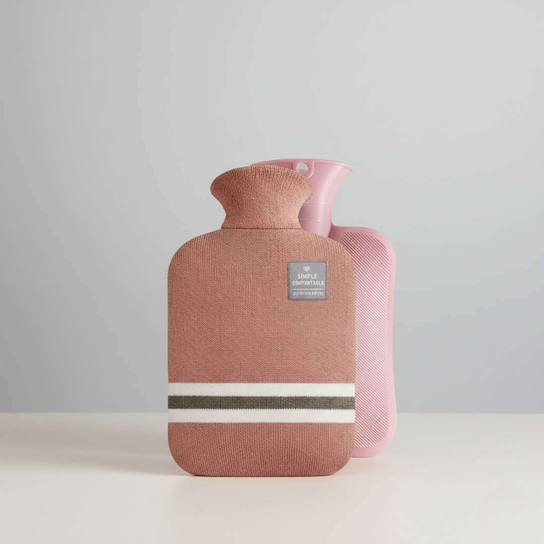 Warmwaterkruik Extra Groot 2 Liter met Gebreide Hoes voor Langdurige Warmte Comfort en Ontspanning Thuis | Sulvida