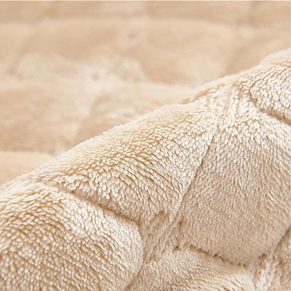 Gequilte Fauteuil-Hoes Microvezel met Zijvak Antislip Beschermhoes Huisdierbestendig Grijs Bruin Ivoor | Sulvida