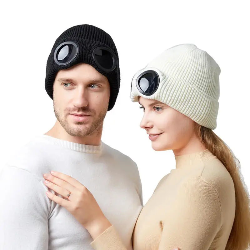 Unisex Gebreide Muts met Geïntegreerde Skibril – Zachte Wintermuts voor Wintersport Snowboarden en Koude Dagen | Sulvida