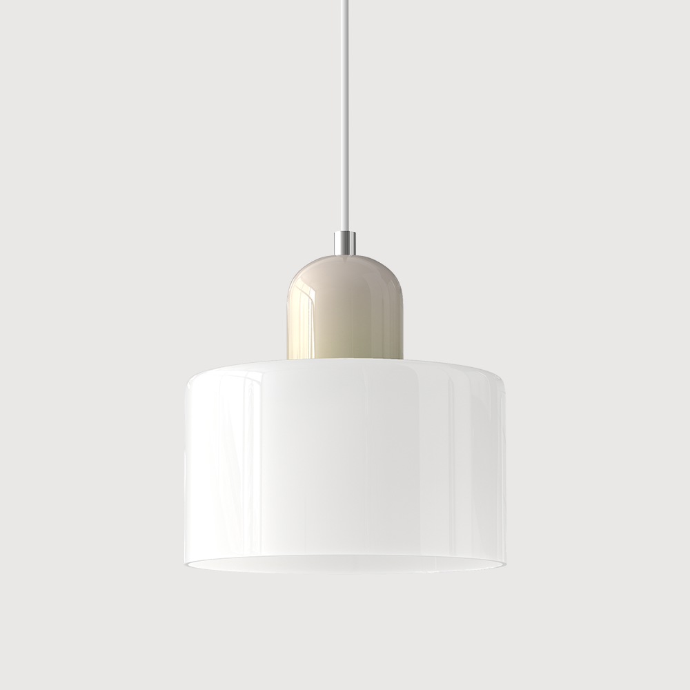 Glazen Hanglamp Bauhaus Stijl E27 Fitting Gekleurde Kap Eetkamer Interieur Designverlichting Woonkamer | Sulvida