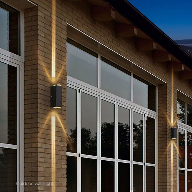 LED Buitenwandlamp Aluminium Rechthoekig Zwart Updown Modern voor Terras Gevel Tuinverlichting Waterdicht | Sulvida