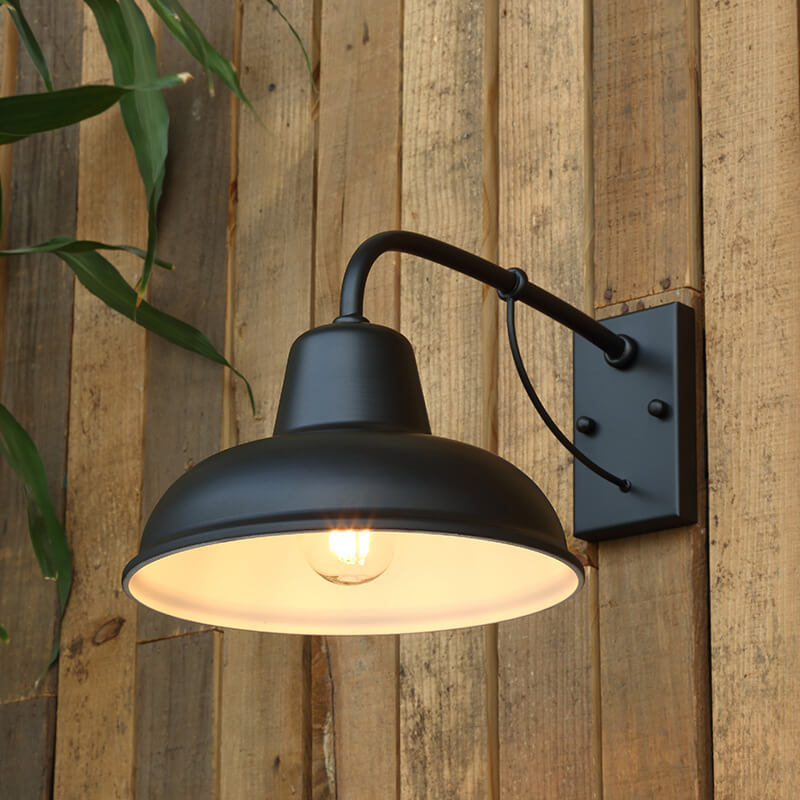 Metalen wandlamp buiten vintage zwart waterdicht 26 cm industrieel sfeerlicht gevellamp tuin terras balkon | Sulvida