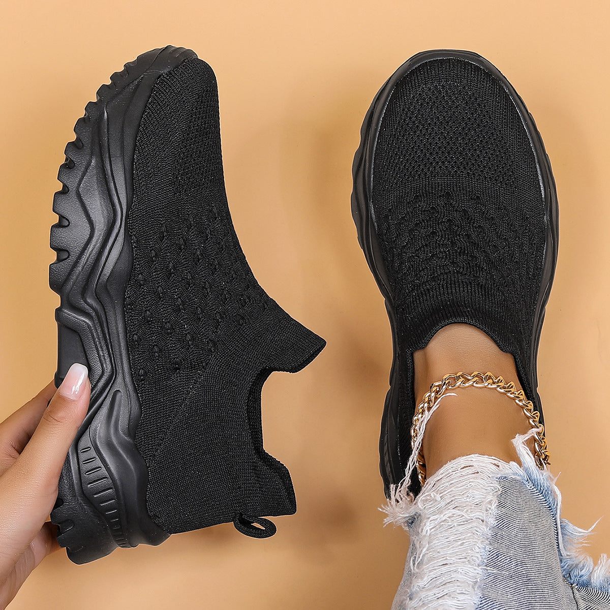 Orthopedische instapschoenen voor dames ademend flexibel comfortabel wandelen dagelijks gebruik loopschoenen | Sulvida