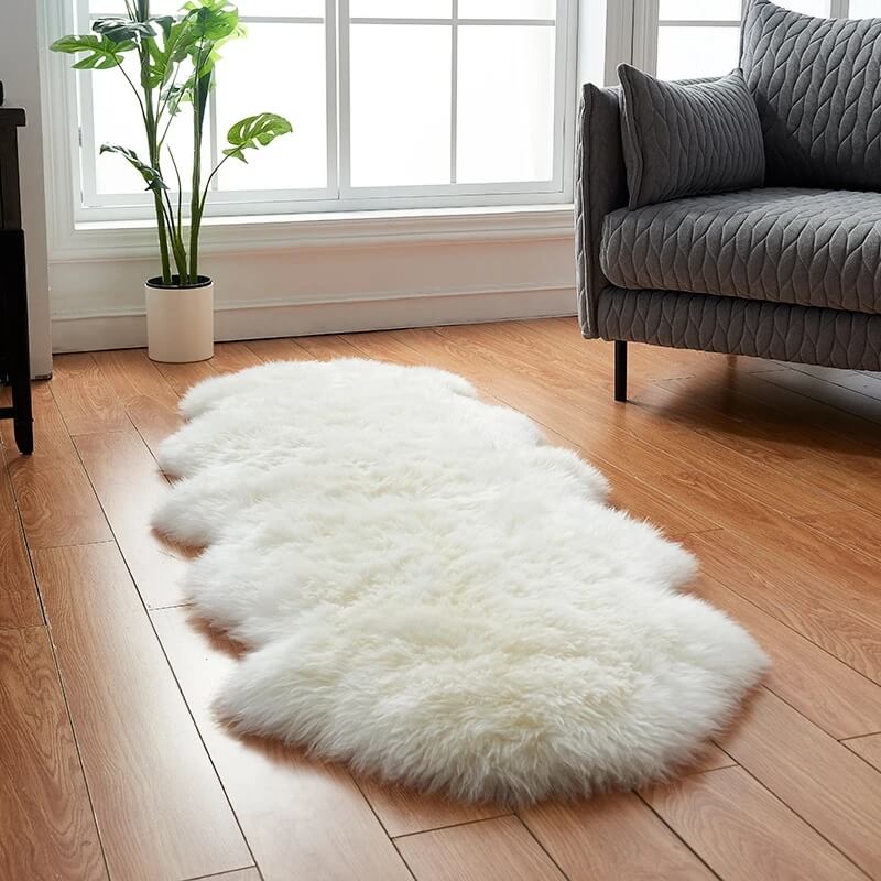 Imitatiebont Vloerkleed Zacht Antislip Langpolig Vacht Tapijt Woonkamer Slaapkamer Decoratief Pluche Accent | Sulvida