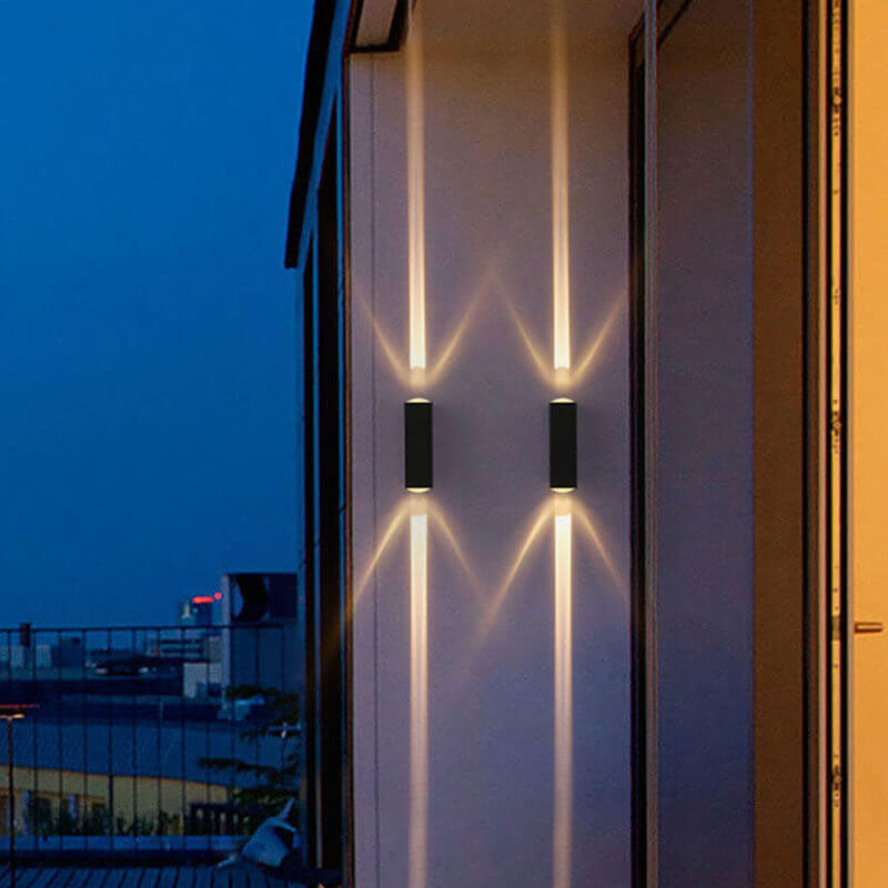 LED Buitenwandlamp Aluminium Rechthoekig Zwart Updown Modern voor Terras Gevel Tuinverlichting Waterdicht | Sulvida