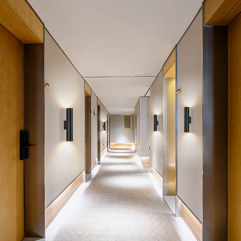 Aluminium Wandlamp Cilinder Zwart Wit Goud LED 2 Lichtpunten Slaapkamer Woonkamer Interieurverlichting | Sulvida