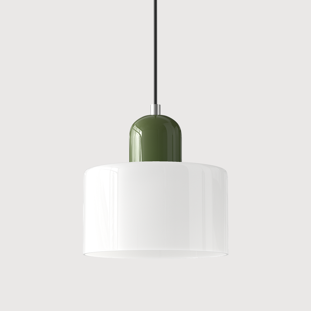 Glazen Hanglamp Bauhaus Stijl E27 Fitting Gekleurde Kap Eetkamer Interieur Designverlichting Woonkamer | Sulvida