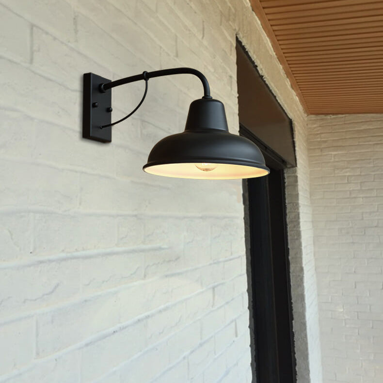 Metalen wandlamp buiten vintage zwart waterdicht 26 cm industrieel sfeerlicht gevellamp tuin terras balkon | Sulvida