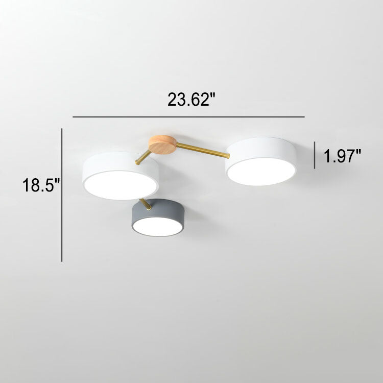Plafondlamp massief hout met ijzer LED warm wit neutraal koel wit woonkamer slaapkamer gang moderne verlichting | Sulvida