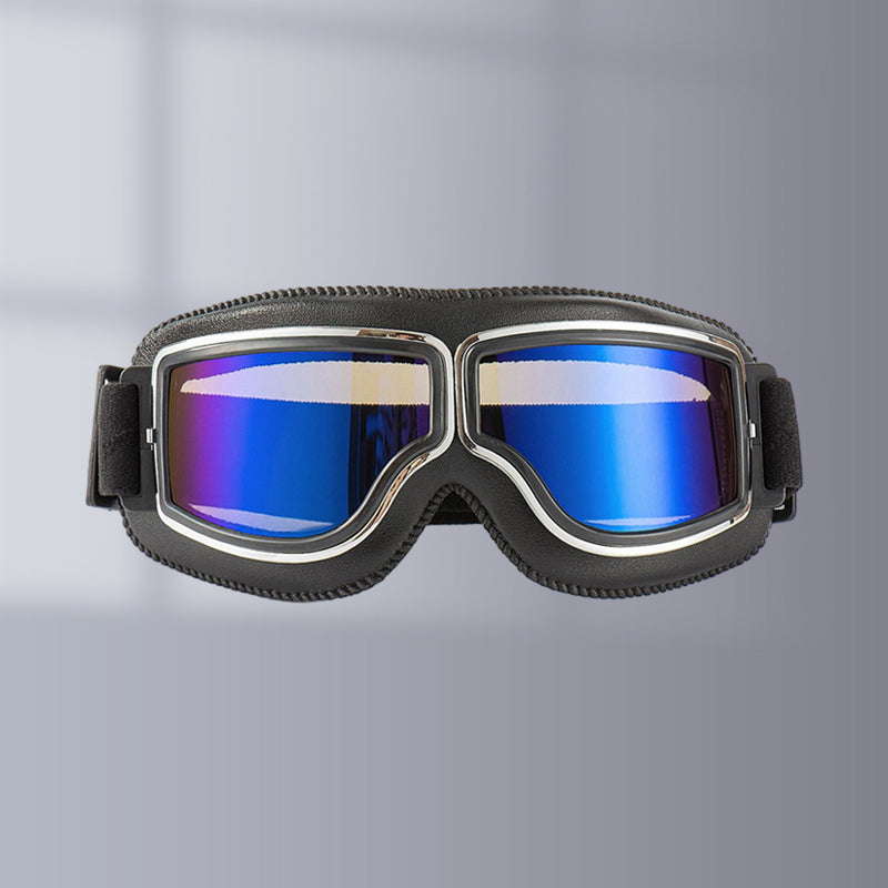 Motorgoggles Leer Vintage Aviator Over Bril Motorrijden Ski Bescherming UV Windscherm Verstelbaar Retro | Sulvida