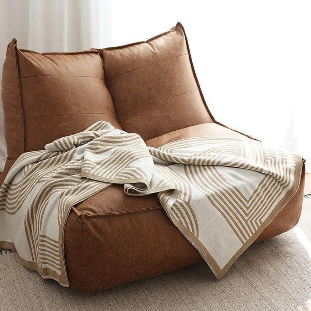 Dubbelzijdige Gebreide Plaid met Geometrisch Patroon – Zachte Deken voor Bank Bed Stoel Warmte Stijl | Sulvida
