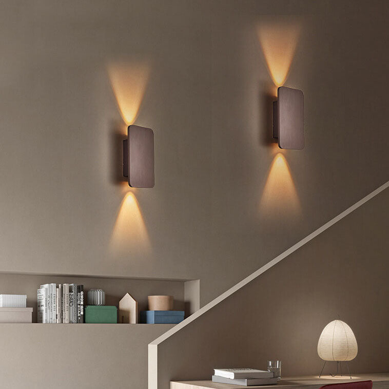 Minimalistische Wandlamp Aluminium 2-Lichts LED Rechthoekig Vlak Paneel Scandinavisch Interieur Gang Slaapkamer | Sulvida