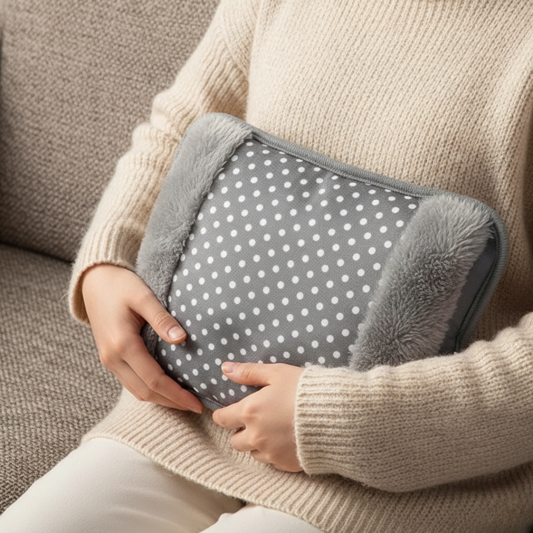 Elektrisch Warmtekussen met Handwarmerfunctie Oplaadbaar Pluche Warmtezak voor Buikwarmte Herfst Winter | Sulvida