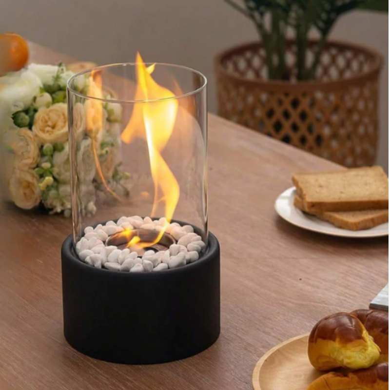 Klassieke olielamp van metaal en glas voor sfeervol licht op ethanol brandstof veilig te doven romantische sfeer | Sulvida
