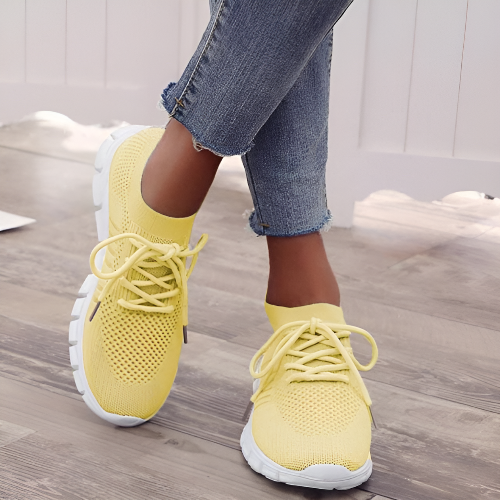 Orthopedische Dames Sneakers Mesh Ademend Lichtgewicht Sportschoenen Casual Dagelijks Comfort Turkooijs Roze | Sulvida