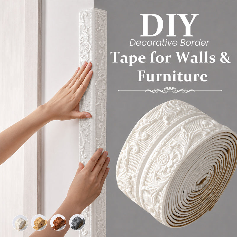 Moulure murale décorative autocollante en PVC, panneau ornemental de style vintage, 10 mètres, blanc, cuivre, or, pour murs et meubles | Sulvida