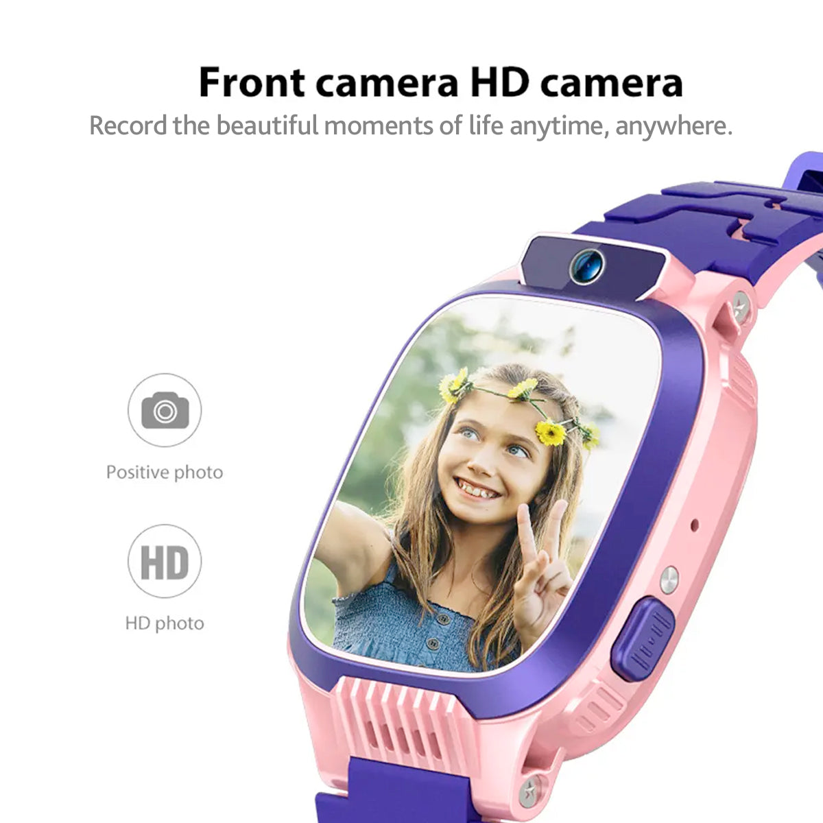 Kinder Smartwatch GPS-Tracker Waterdicht Touchscreen Spelletjes Schoolmodus Noodknop Telefoneren Roze Blauw | Sulvida