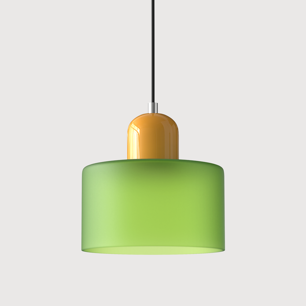 Glazen Hanglamp Bauhaus Stijl E27 Fitting Gekleurde Kap Eetkamer Interieur Designverlichting Woonkamer | Sulvida