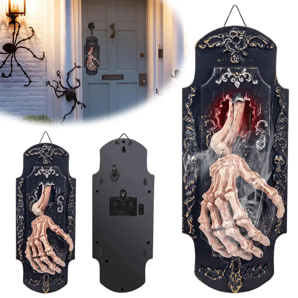 Interactieve Skelethand Deurversiering – Aanraak- en Bewegingssensor met Licht Geluid Halloween Decoratie | Sulvida