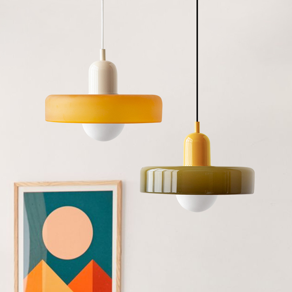 Glazen hanglamp verstelbare kabel ronde pendellamp eettafel woonkamer verlichting modern design sfeervolle ruimte | Sulvida