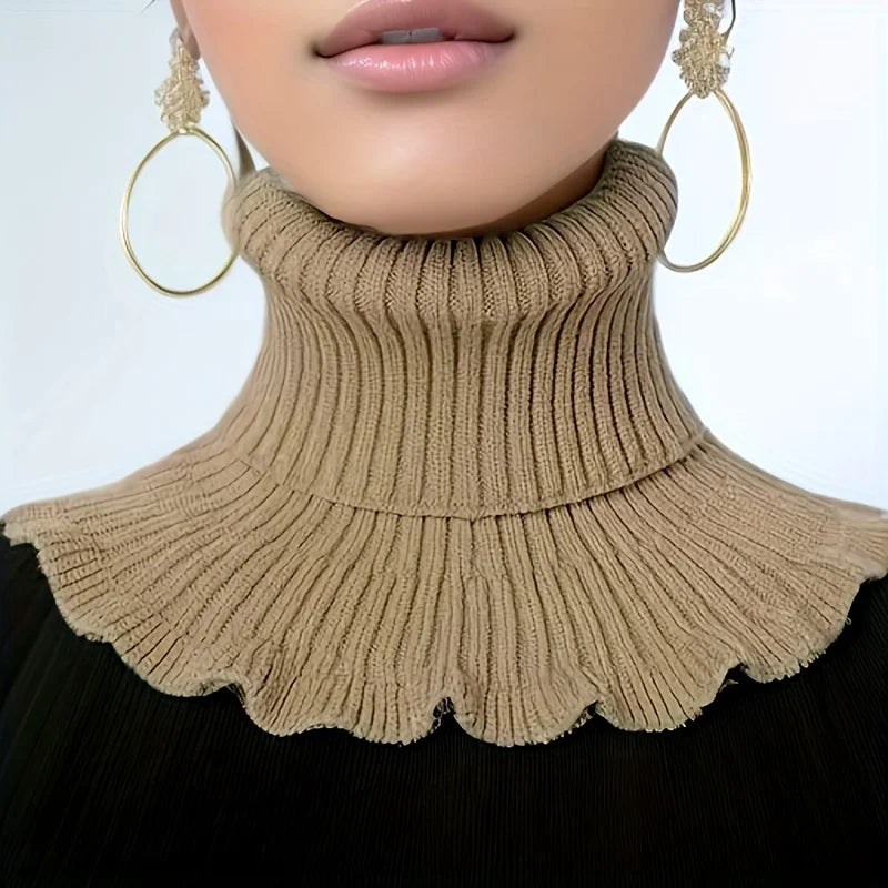 Gebreide Colsjaal voor Dames Elegante Halsverwarmende Kraag Winteraccessoire Gehaakte Nekverwarmer Sjaal | Sulvida