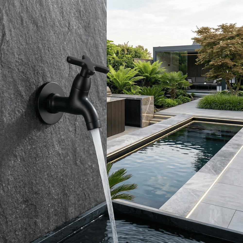 Wandmontage kraan messing koudwater voor keuken badkamer en tuin – Modern design met draaibare uitloop | Sulvida