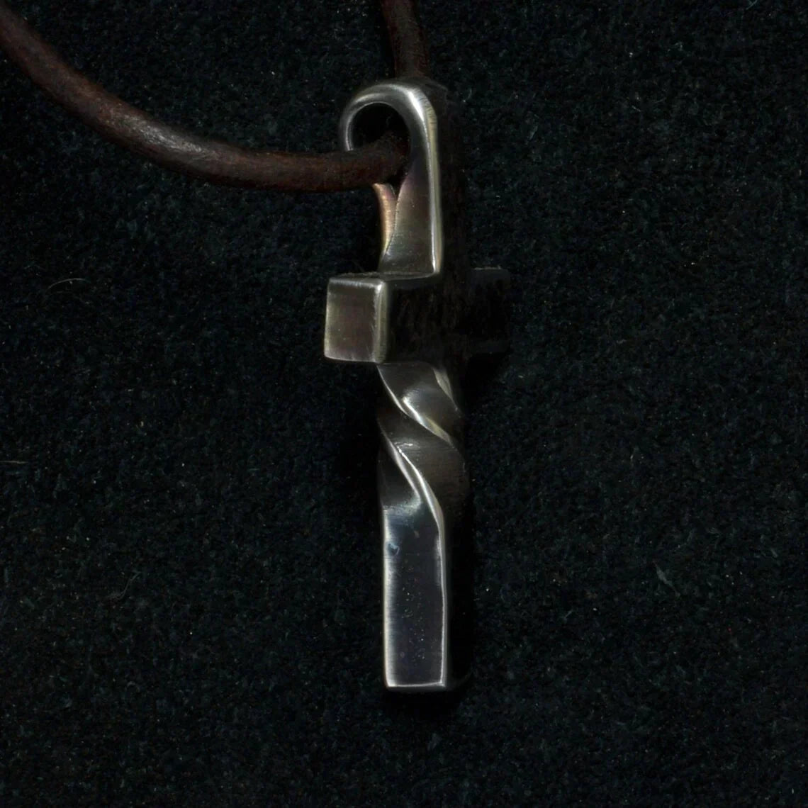 Handgemaakt kruis aan verstelbare leren ketting unisex hanger sieraad religieuze symboliek cadeau ketting | Sulvida