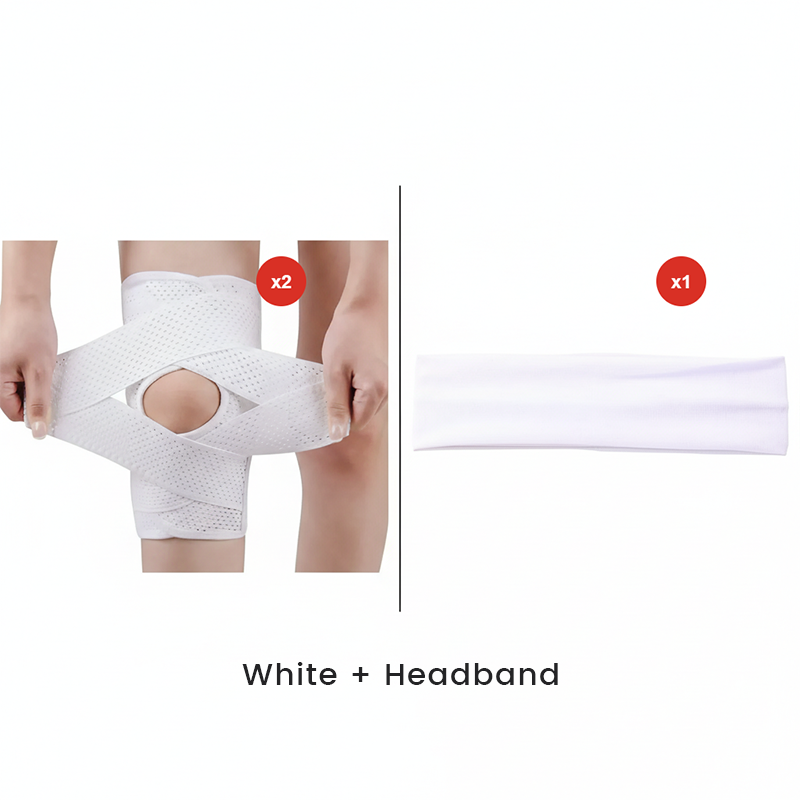 Verstelbare Kniebrace Open Patella Links Rechts Ademend Comfortabel Zwart Wit Compressie Sport Ondersteuning | Sulvida