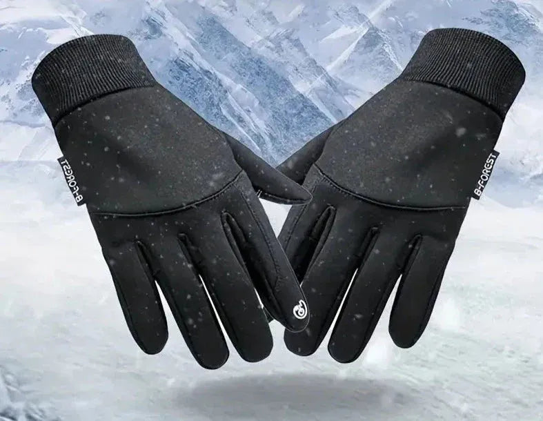Gants en polaire coupe-vent et imperméables noirs à écran tactile, accessoire d’hiver, gants chauds à doigts pour l’hiver | Sulvida