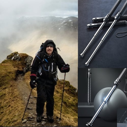 Opvouwbare wandelstok met automatisch vouwmechanisme en ergonomische handgreep voor stabiel en comfortabel lopen | Sulvida