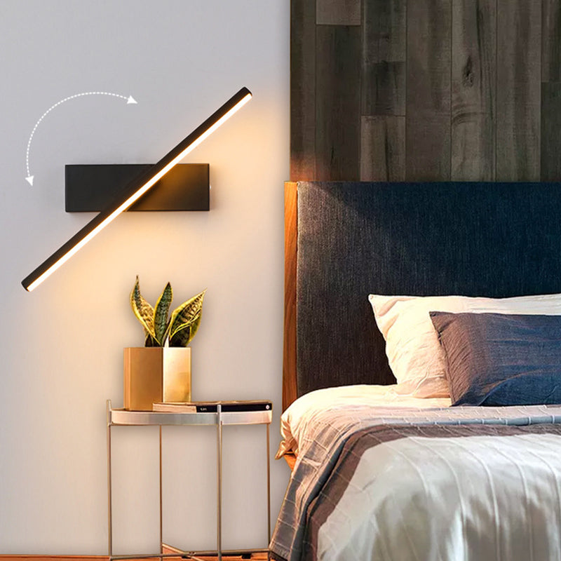 Draaibare LED Wandlamp Zwart Wit 30-50 cm Modern Design Wandverlichting voor Woonkamer Slaapkamer en Gang | Sulvida