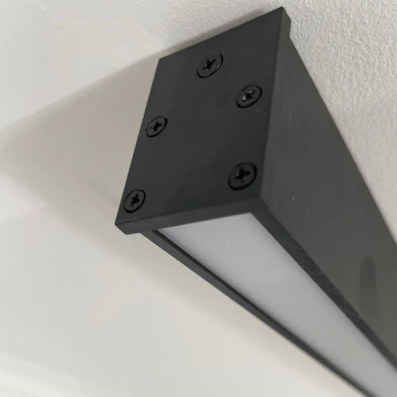 Lineaire Plafondlamp Zwart Metaal Dimbaar LED Integratie Moderne Strakke Wandlamp Plafondverlichting | Sulvida