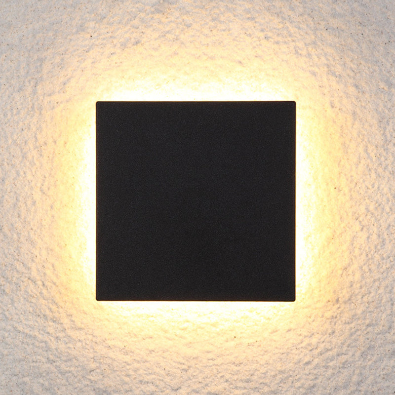 Minimalistische LED Wandlamp Metaal Buiten Binnen Wit Zwart Rond Vierkant Tuin Hal Verlichting Modern Design | Sulvida