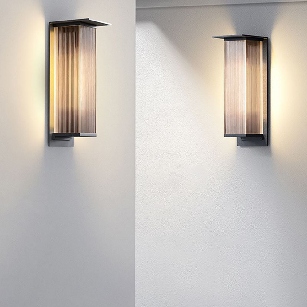 Buitenwandlamp Rechthoekig Zwart Metaal IP68 LED Verlichting Tuinmuur Gevel Moderne Terrasverlichting | Sulvida