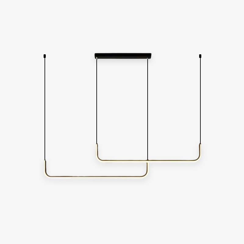 Lineaire LED Hanglamp Dubbel Frame Metaal Siliconen Dimbaar Modern Design Woonkamer Eetkamer Kantoor | Sulvida
