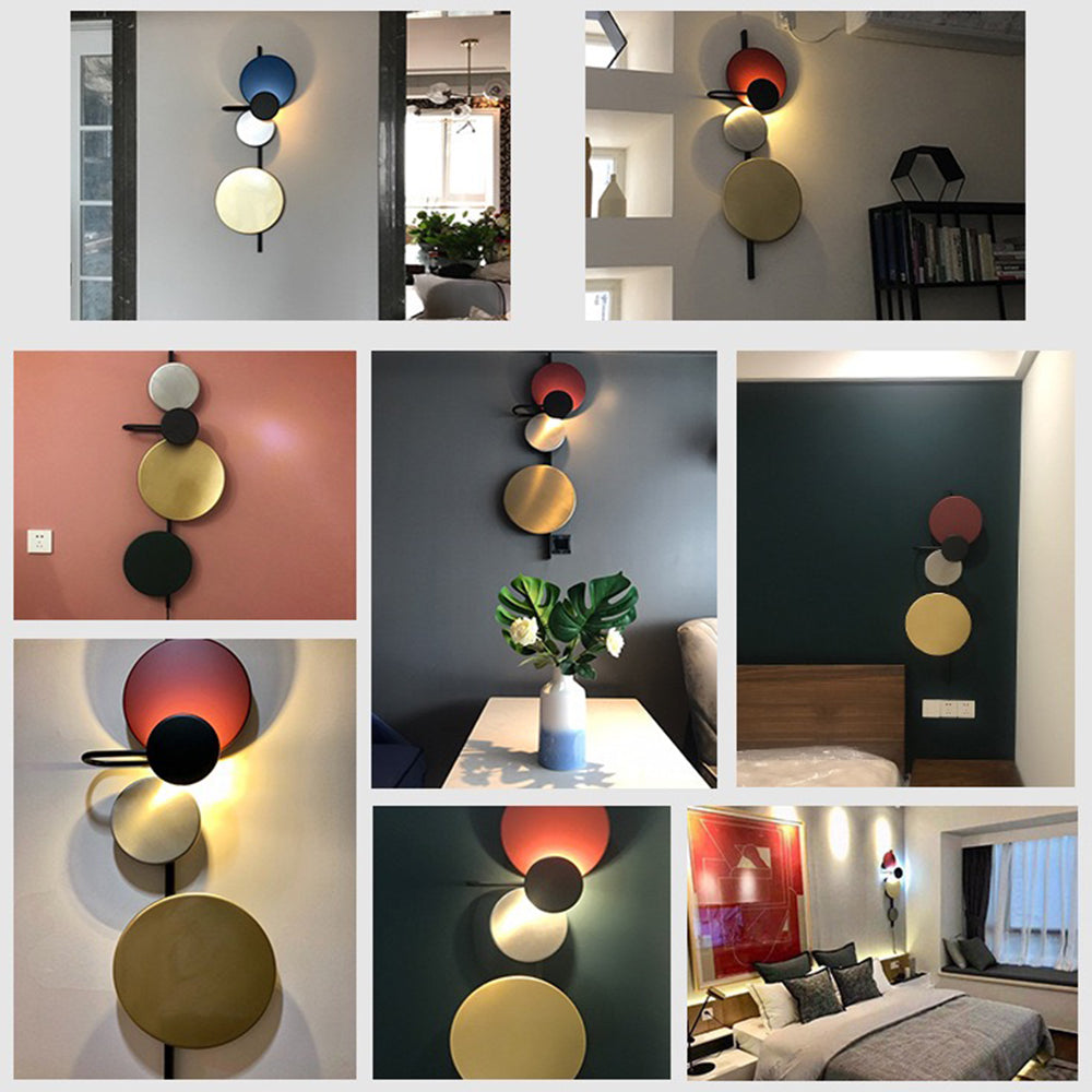Metalen Wandlamp met Verstelbare Lichtschijf Roze Rood Blauw Groen voor Studio Slaapkamer Woonkamer Hal | Sulvida