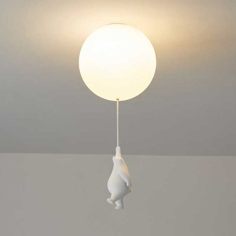 Plafondlamp Beer met Ballonnen Wit Resina Acryl LED E27 Kinderkamer Speels Design Wandlamp voor Slaapkamer | Sulvida